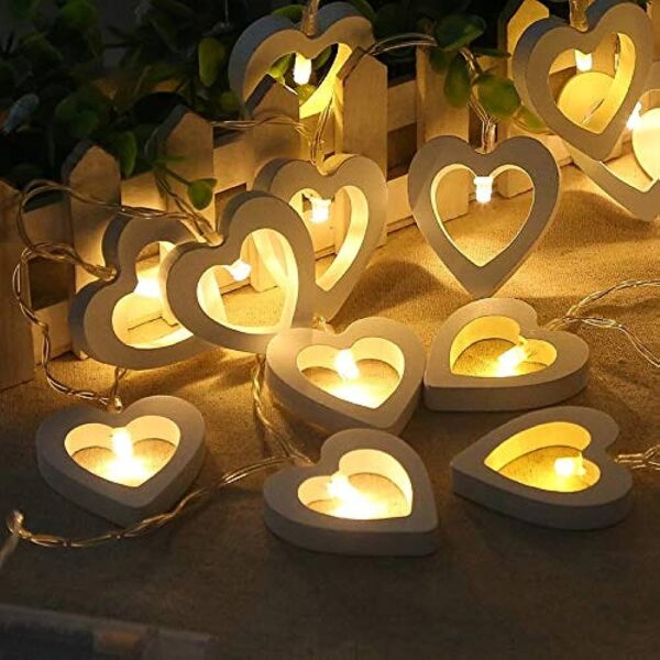 Wooden Heart String Light - Image 2
