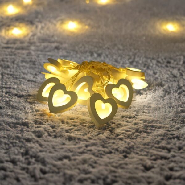 Wooden Heart String Light