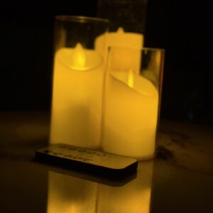 Led candle set of 3 with remote